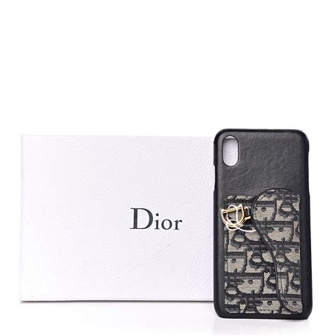 CHRISTIAN DIOR Oblique Calfskin Saddle iPhone XS Max Case 